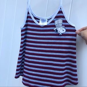 Junior’s stripped snoopy tank.